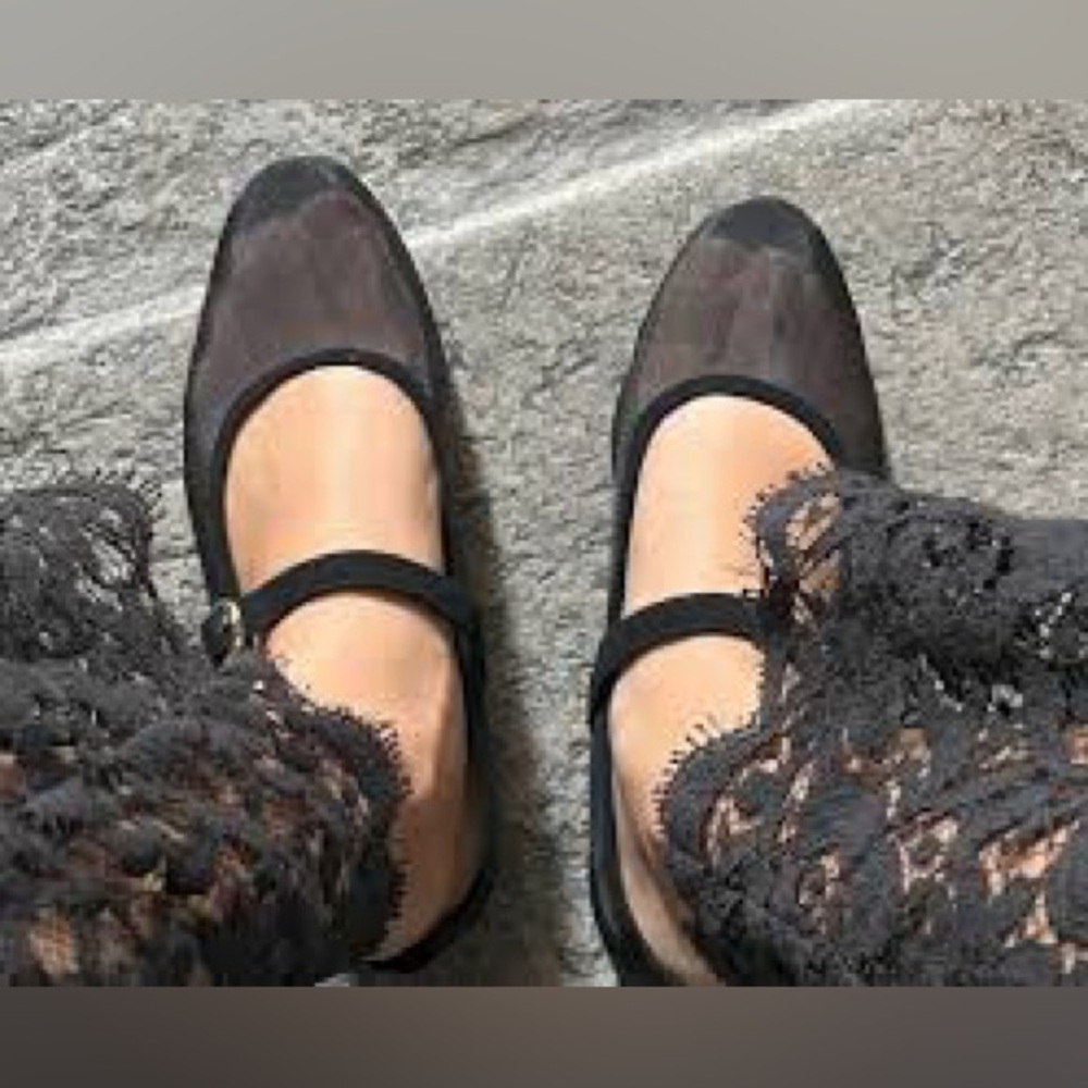Jeffrey Campbell Black Rebb Mesh Mary Jane Flats - Picture 7 of 8